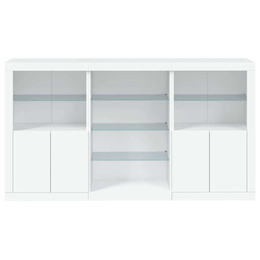 Dressoir Met Led-Verlichting 8,5X37X00 Cm Wit