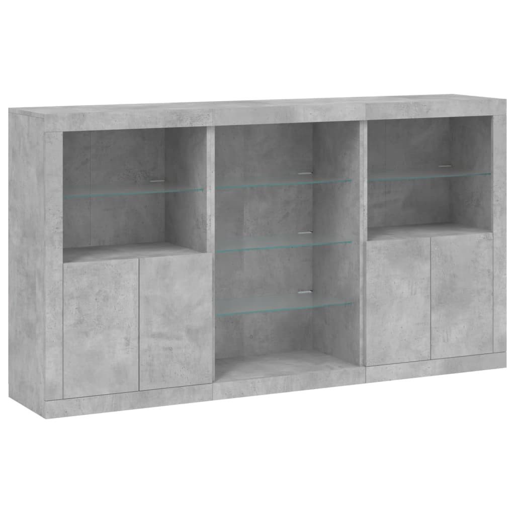 Dressoir Met Led-Verlichting 8,5X37X00 Cm Betongrijs