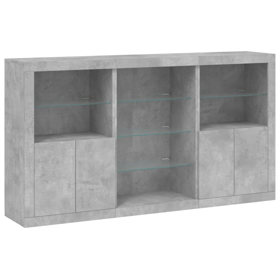 Dressoir Met Led-Verlichting 8,5X37X00 Cm Betongrijs