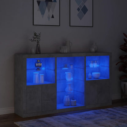 Dressoir Met Led-Verlichting 8,5X37X00 Cm Betongrijs