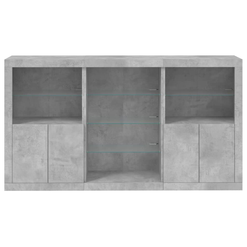 Dressoir Met Led-Verlichting 8,5X37X00 Cm Betongrijs