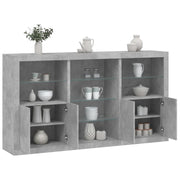 Dressoir 181,5x37x100 cm betongrijs met LED