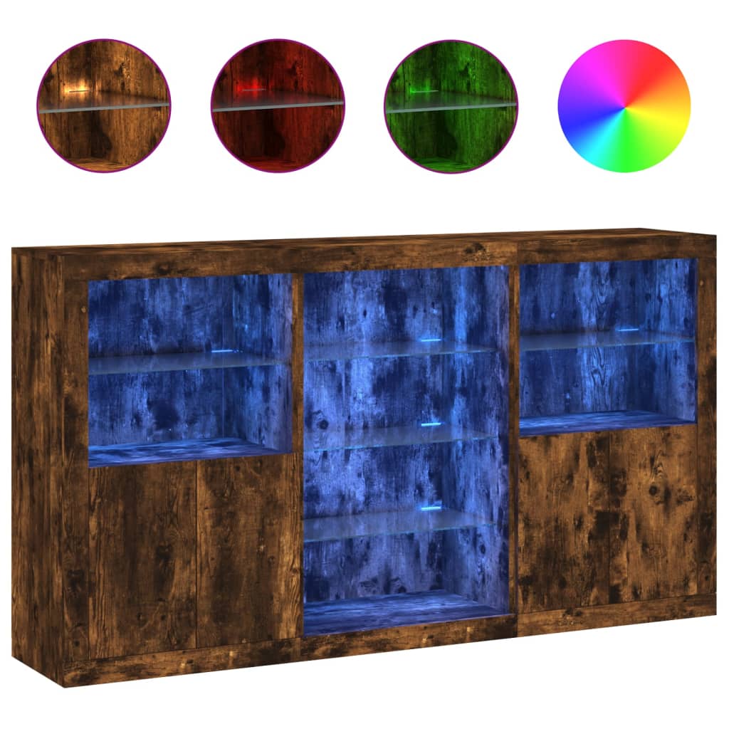 Dressoir Met Led-Verlichting 8,5X37X00 Cm Kleur Gerookt eiken