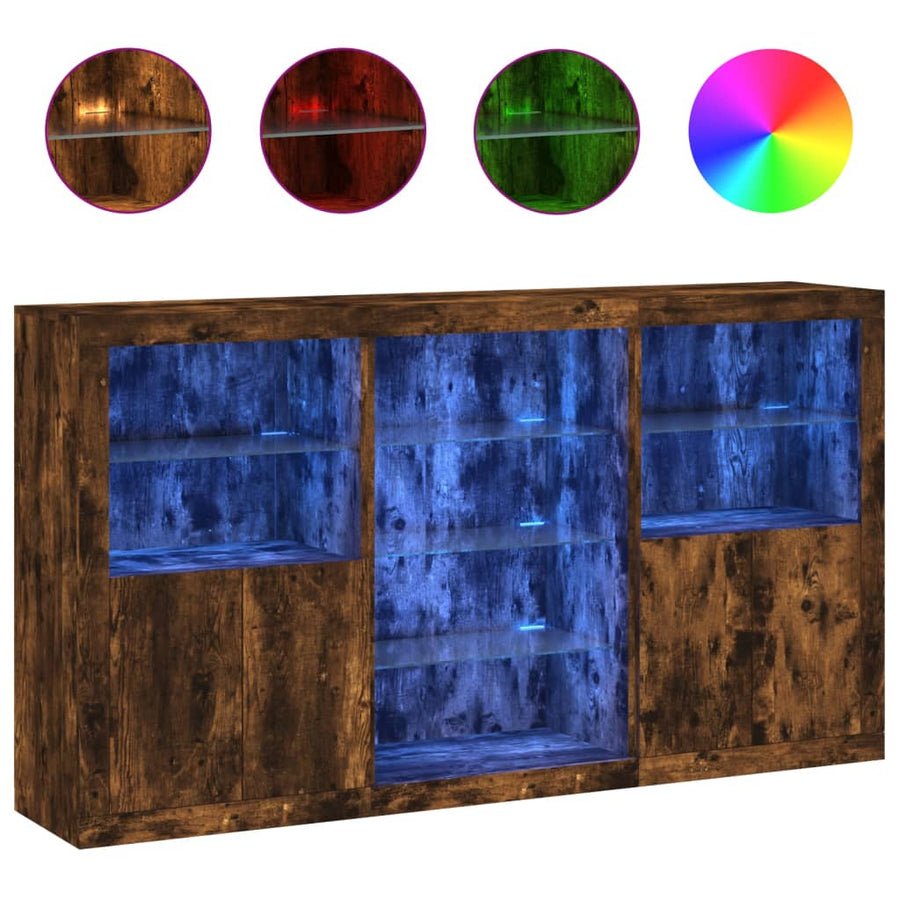 Dressoir Met Led-Verlichting 8,5X37X00 Cm Kleur Gerookt eiken