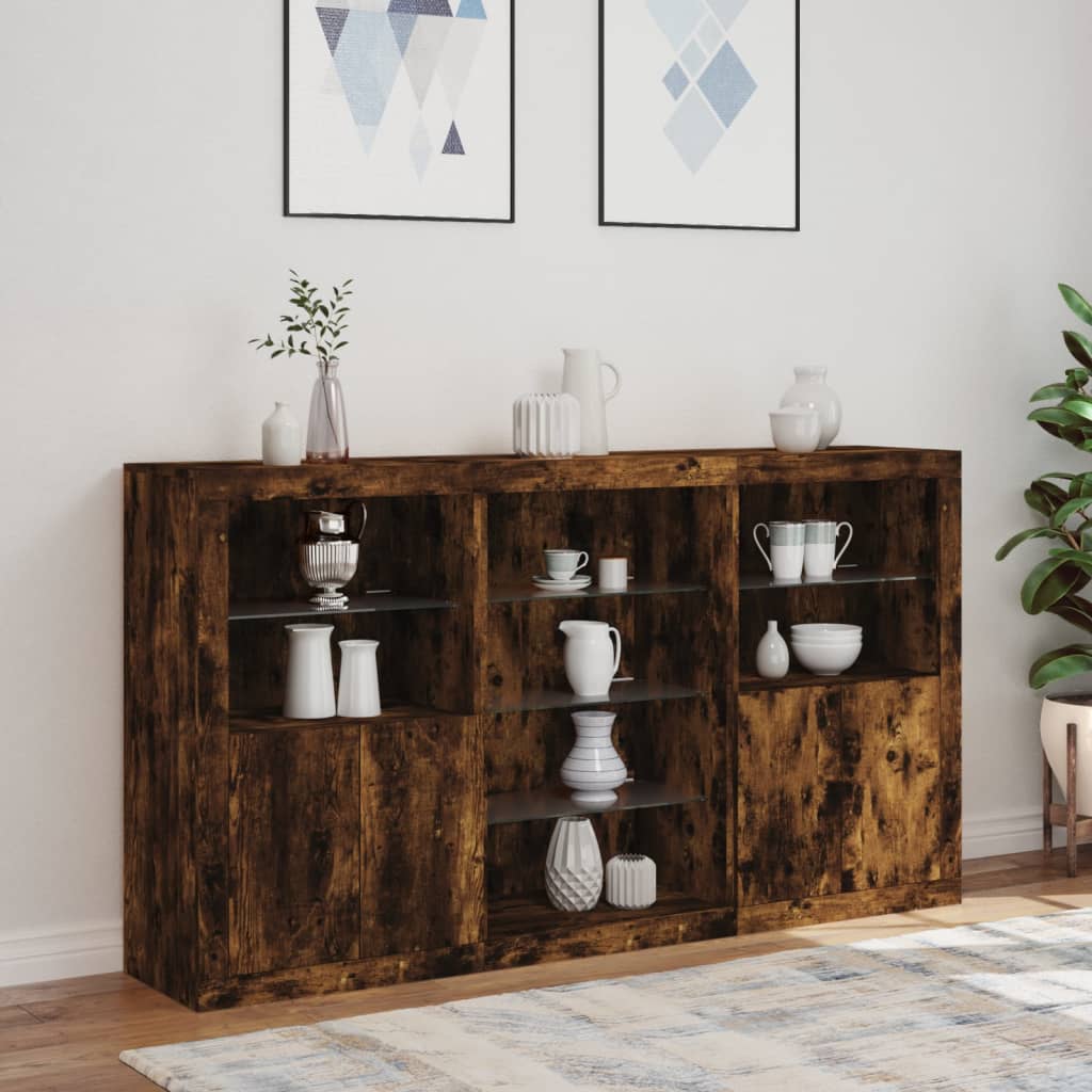 Dressoir Met Led-Verlichting 8,5X37X00 Cm Kleur Gerookt eiken