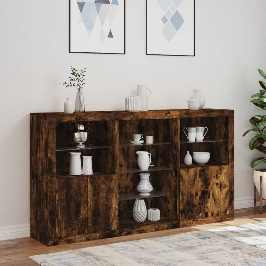 Dressoir Met Led-Verlichting 8,5X37X00 Cm Kleur Gerookt eiken