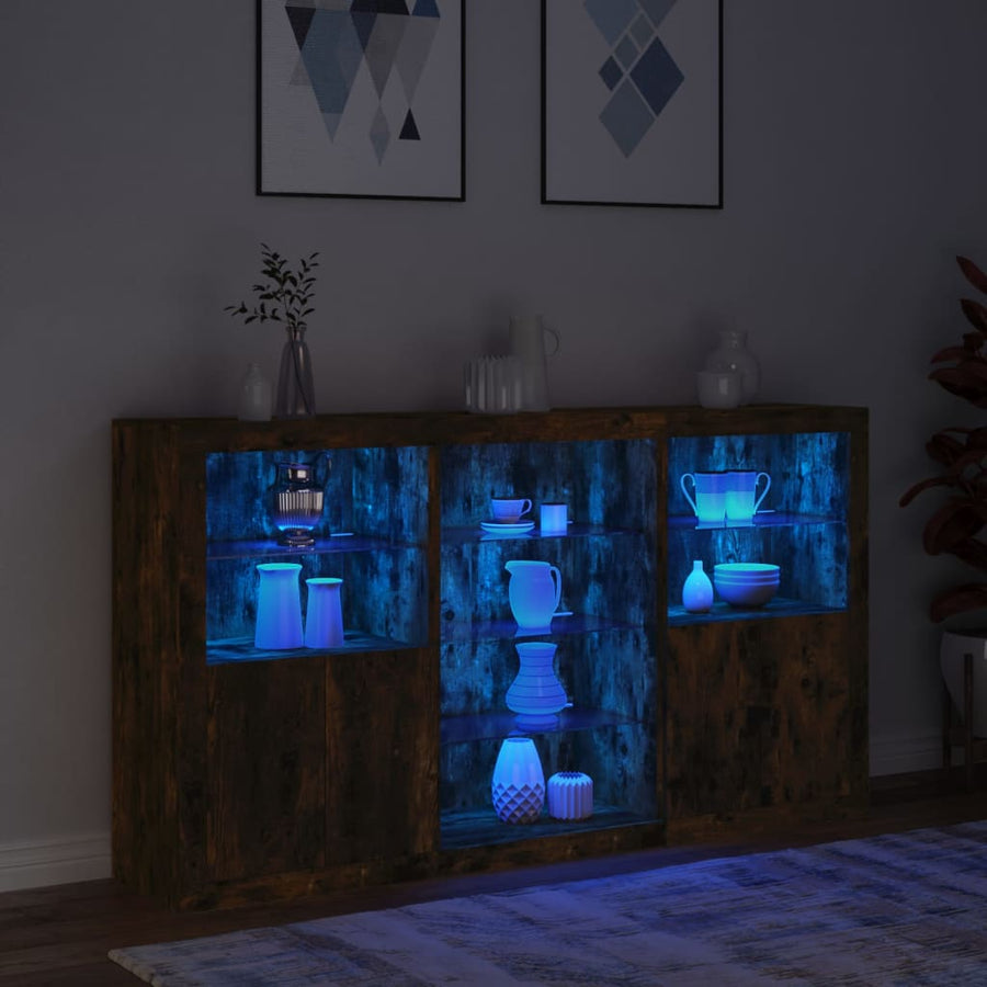 Dressoir Met Led-Verlichting 8,5X37X00 Cm Kleur Gerookt eiken