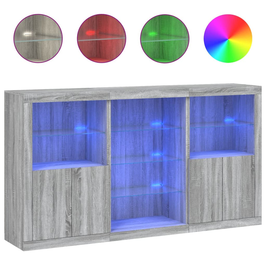 Dressoir Met Led-Verlichting 8,5X37X00 Cm Eiken Grijs sonoma