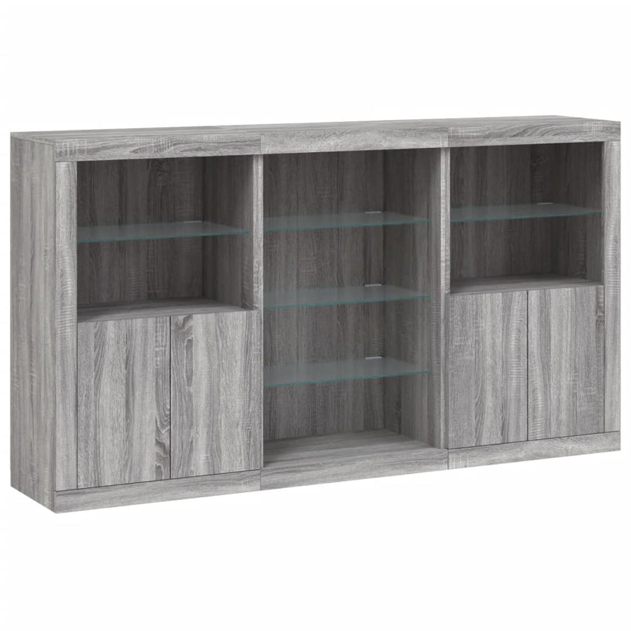 Dressoir Met Led-Verlichting 8,5X37X00 Cm Eiken Grijs sonoma