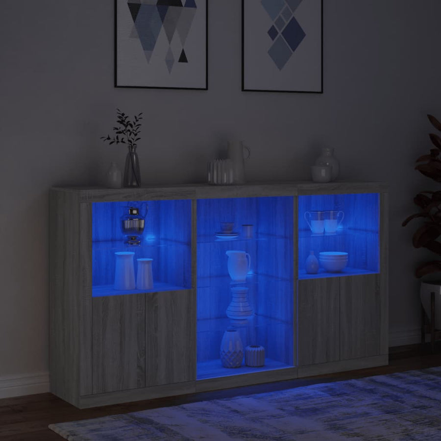 Dressoir Met Led-Verlichting 8,5X37X00 Cm Eiken Grijs sonoma