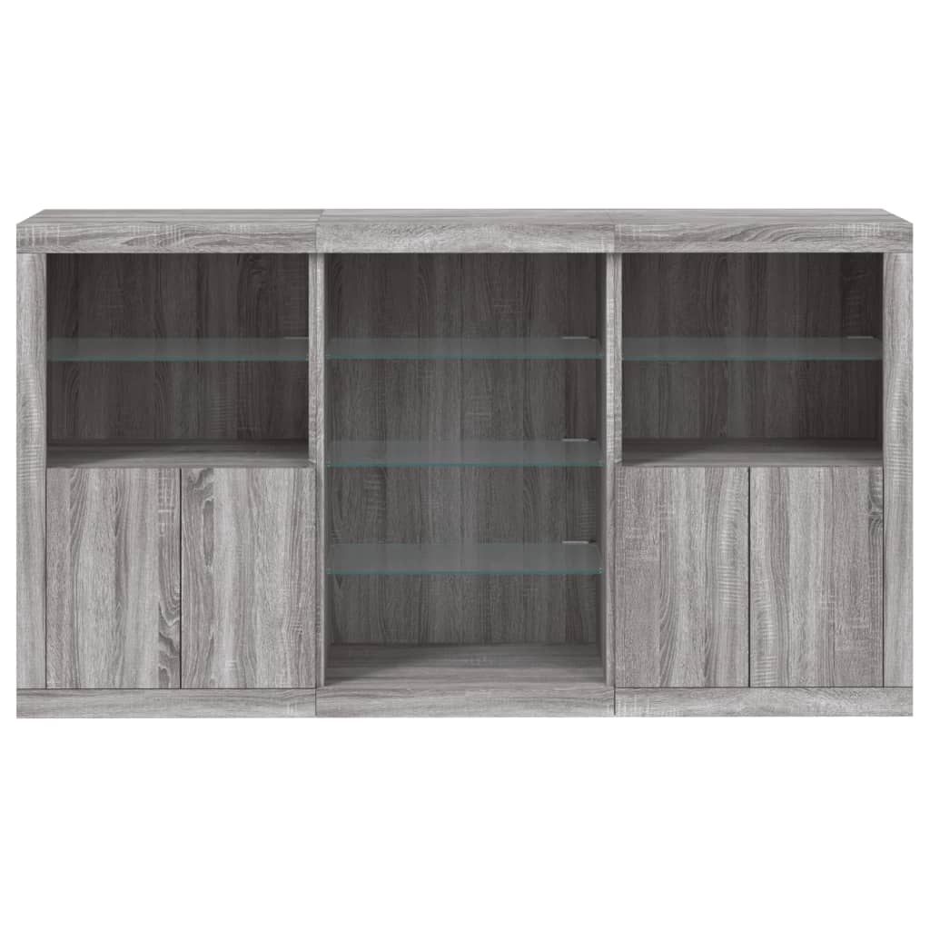 Dressoir Met Led-Verlichting 8,5X37X00 Cm Eiken Grijs sonoma