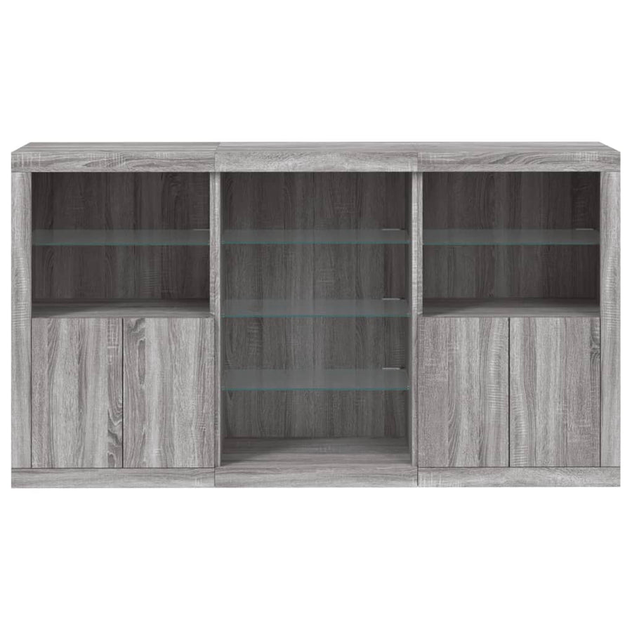 Dressoir Met Led-Verlichting 8,5X37X00 Cm Eiken Grijs sonoma