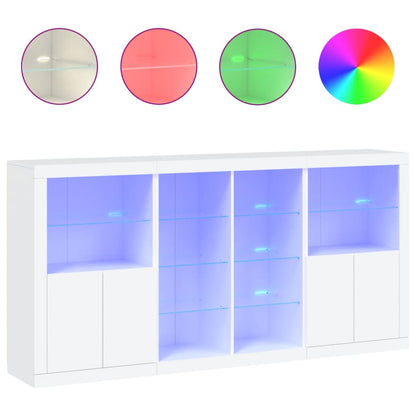 Dressoir Met Led-Verlichting 202X37X00 Cm Wit