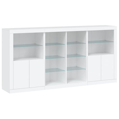 Dressoir Met Led-Verlichting 202X37X00 Cm Wit
