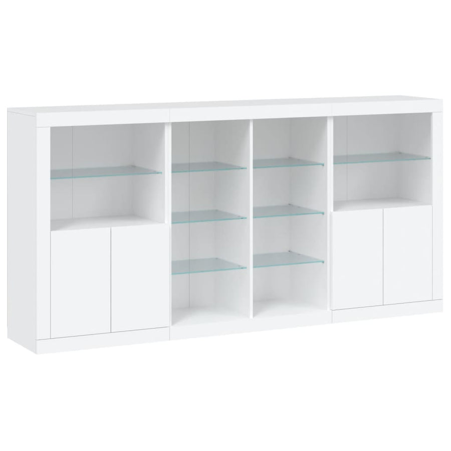 Dressoir Met Led-Verlichting 202X37X00 Cm Wit
