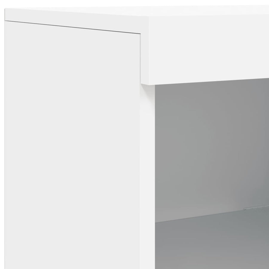 Dressoir Met Led-Verlichting 202X37X00 Cm Wit