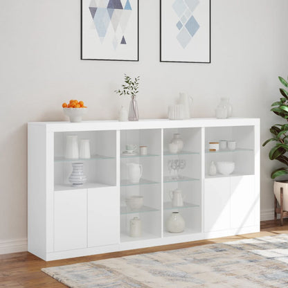 Dressoir Met Led-Verlichting 202X37X00 Cm Wit