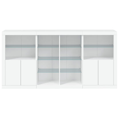 Dressoir Met Led-Verlichting 202X37X00 Cm Wit