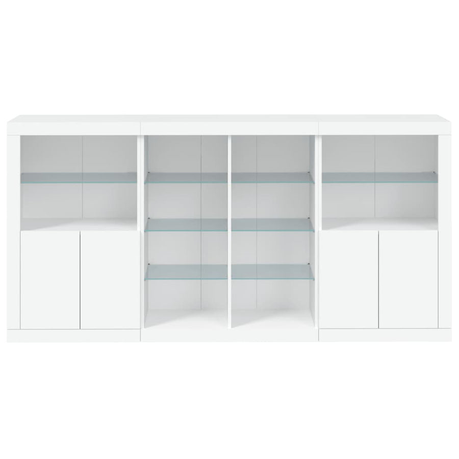 Dressoir Met Led-Verlichting 202X37X00 Cm Wit