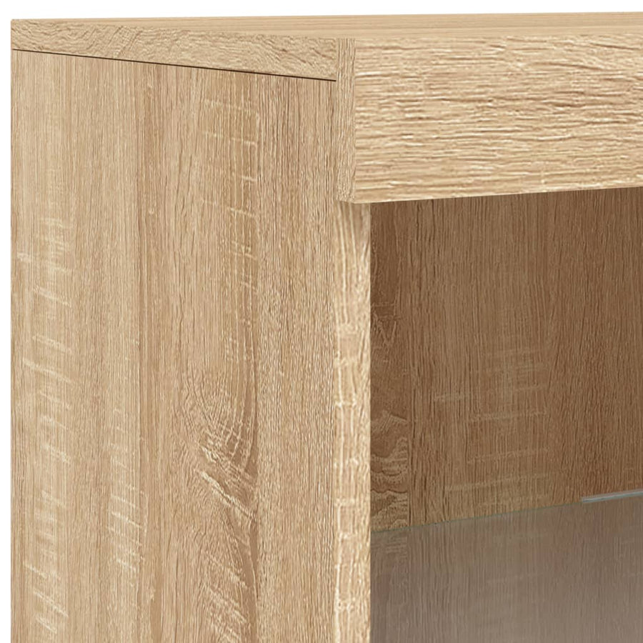 Dressoir Met Led-Verlichting 202X37X00 Cm Kleurig Sonoma eiken