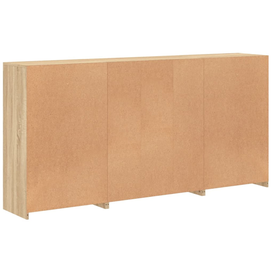 Dressoir Met Led-Verlichting 202X37X00 Cm Kleurig Sonoma eiken