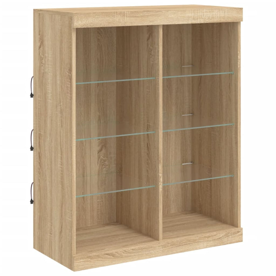 Dressoir Met Led-Verlichting 202X37X00 Cm Kleurig Sonoma eiken