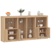 Dressoir 202x37x100 cm sonoma eiken LED