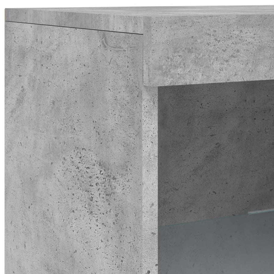 Dressoir Met Led-Verlichting 202X37X00 Cm Betongrijs