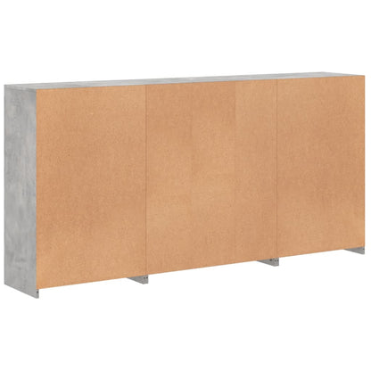 Dressoir Met Led-Verlichting 202X37X00 Cm Betongrijs