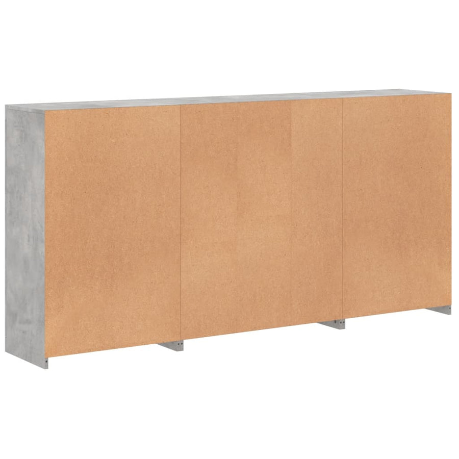 Dressoir Met Led-Verlichting 202X37X00 Cm Betongrijs