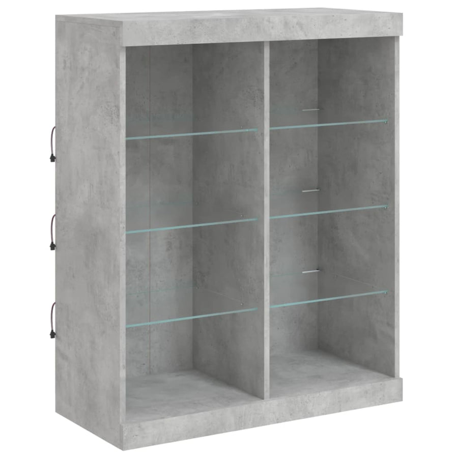 Dressoir Met Led-Verlichting 202X37X00 Cm Betongrijs