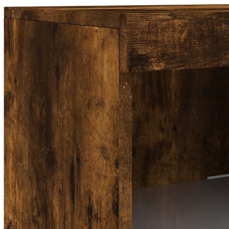 Dressoir Met Led-Verlichting 202X37X00 Cm Kleurig Gerookt eiken