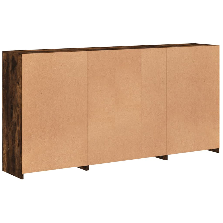 Dressoir Met Led-Verlichting 202X37X00 Cm Kleurig Gerookt eiken