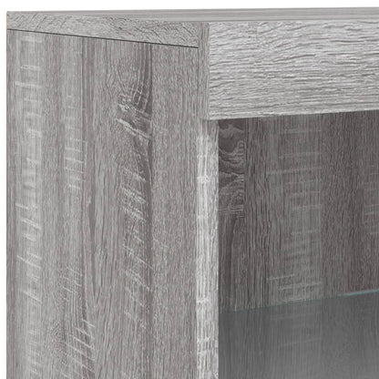 Dressoir Met Led-Verlichting 202X37X00 Cm Eiken Grijs sonoma