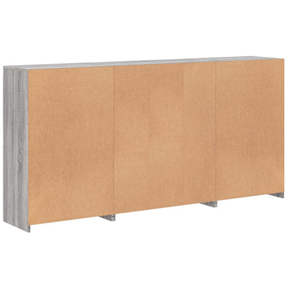 Dressoir Met Led-Verlichting 202X37X00 Cm Eiken Grijs sonoma