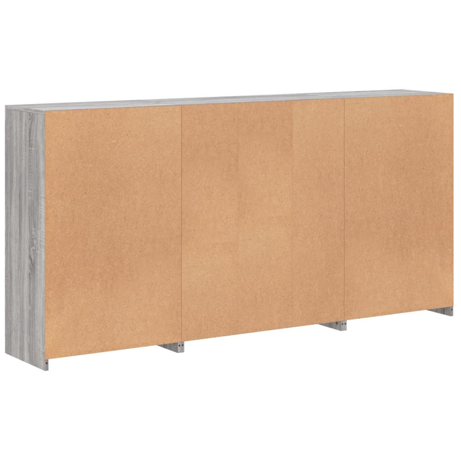 Dressoir Met Led-Verlichting 202X37X00 Cm Eiken Grijs sonoma
