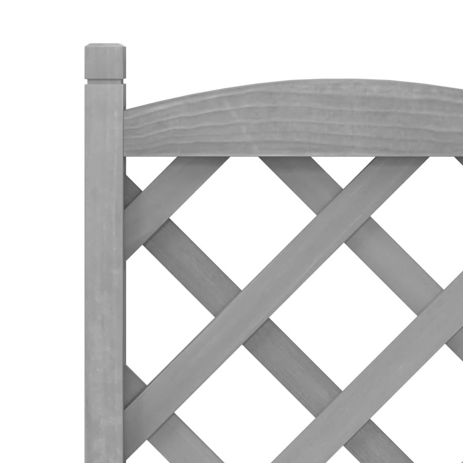 Plantenbak Massief Vurenhout Grijs 40 x 30 x 97.5 cm met latwerk en wielen