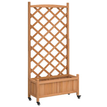 Plantenbak Massief Vurenhout Bruin 75 x 35 x 157.5 cm met latwerk en wielen