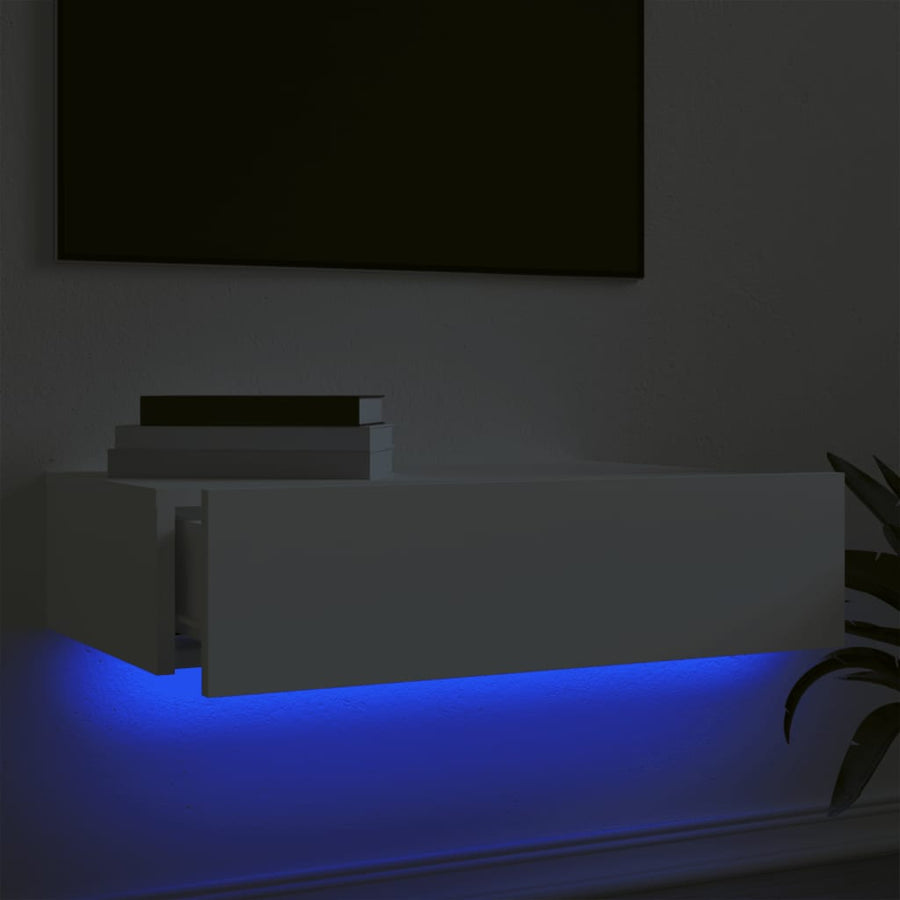 Tv-meubel met LED-verlichting 60x35x15,5 cm wit 60 x 35 x 15.5 cm Wit