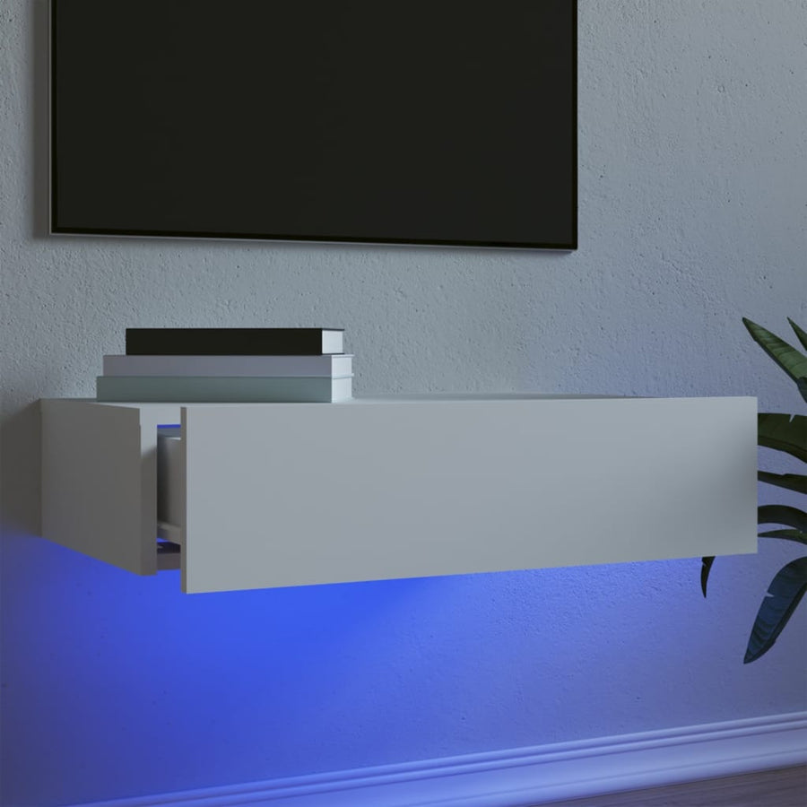Tv-meubel met LED-verlichting 60x35x15,5 cm wit 60 x 35 x 15.5 cm Wit
