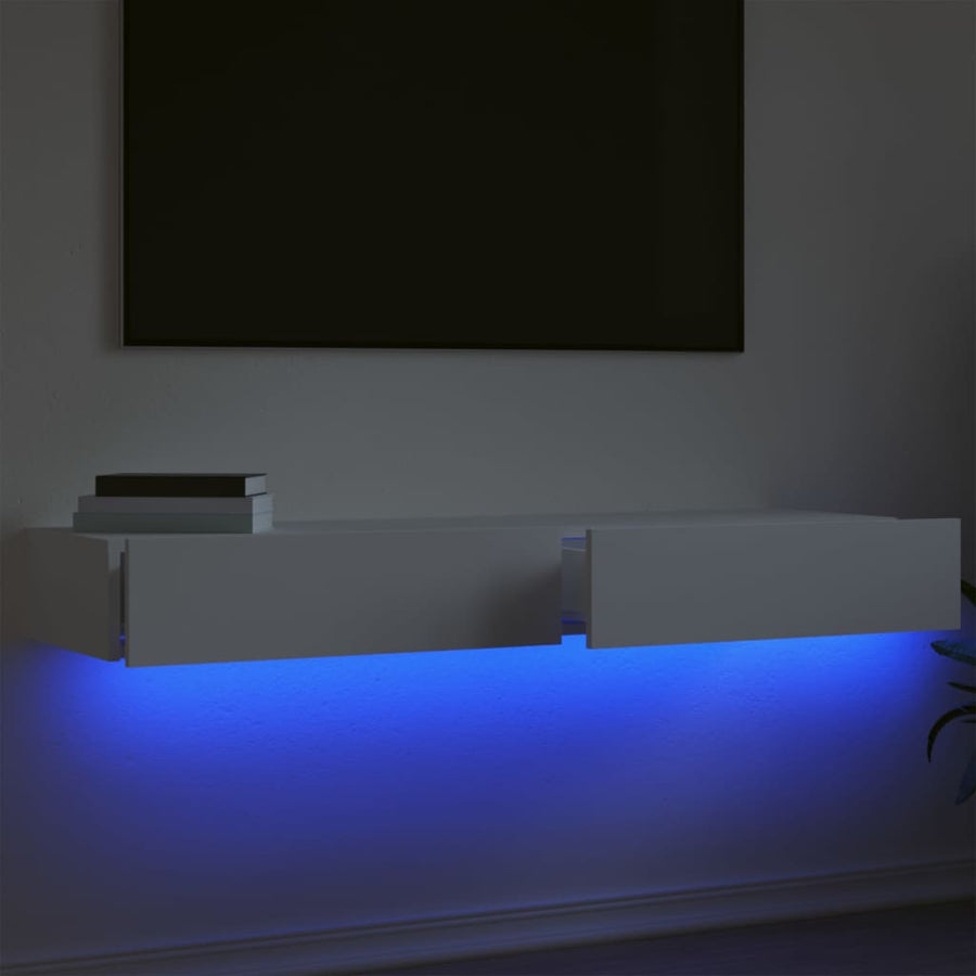 Tv-meubelen 2 st met LED-verlichting 60x35x15,5 cm wit 2 60 x 35 x 15.5 cm Wit