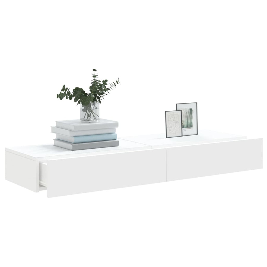 Tv-meubelen 2 st met LED-verlichting 60x35x15,5 cm wit 2 60 x 35 x 15.5 cm Wit