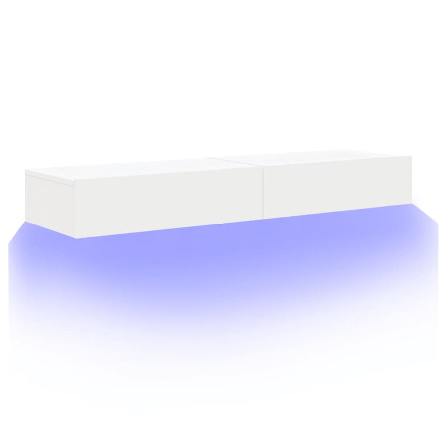 Tv-meubelen 2 st met LED-verlichting 60x35x15,5 cm wit 2 60 x 35 x 15.5 cm Wit