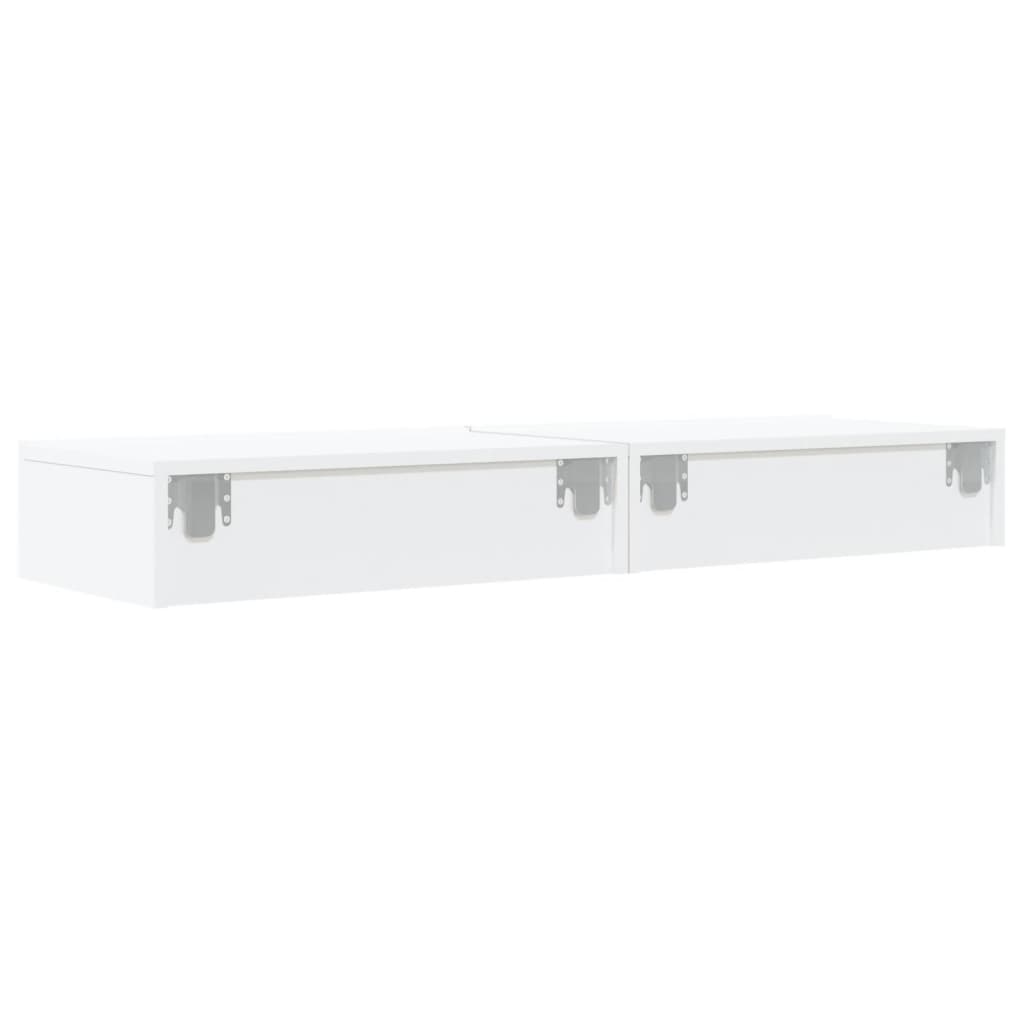 Tv-meubelen 2 st met LED-verlichting 60x35x15,5 cm wit 2 60 x 35 x 15.5 cm Wit