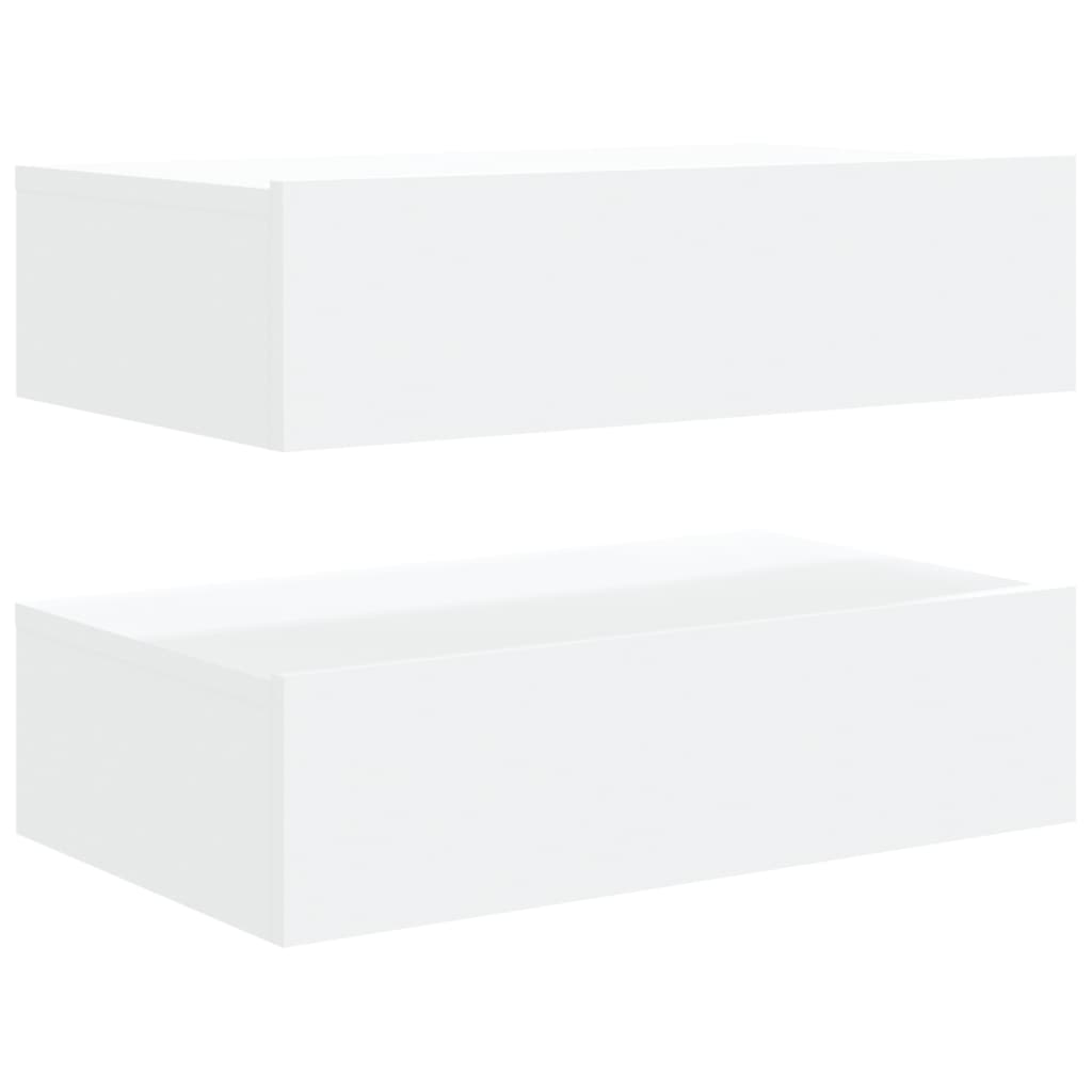 Tv-meubelen 2 st met LED-verlichting 60x35x15,5 cm wit 2 60 x 35 x 15.5 cm Wit