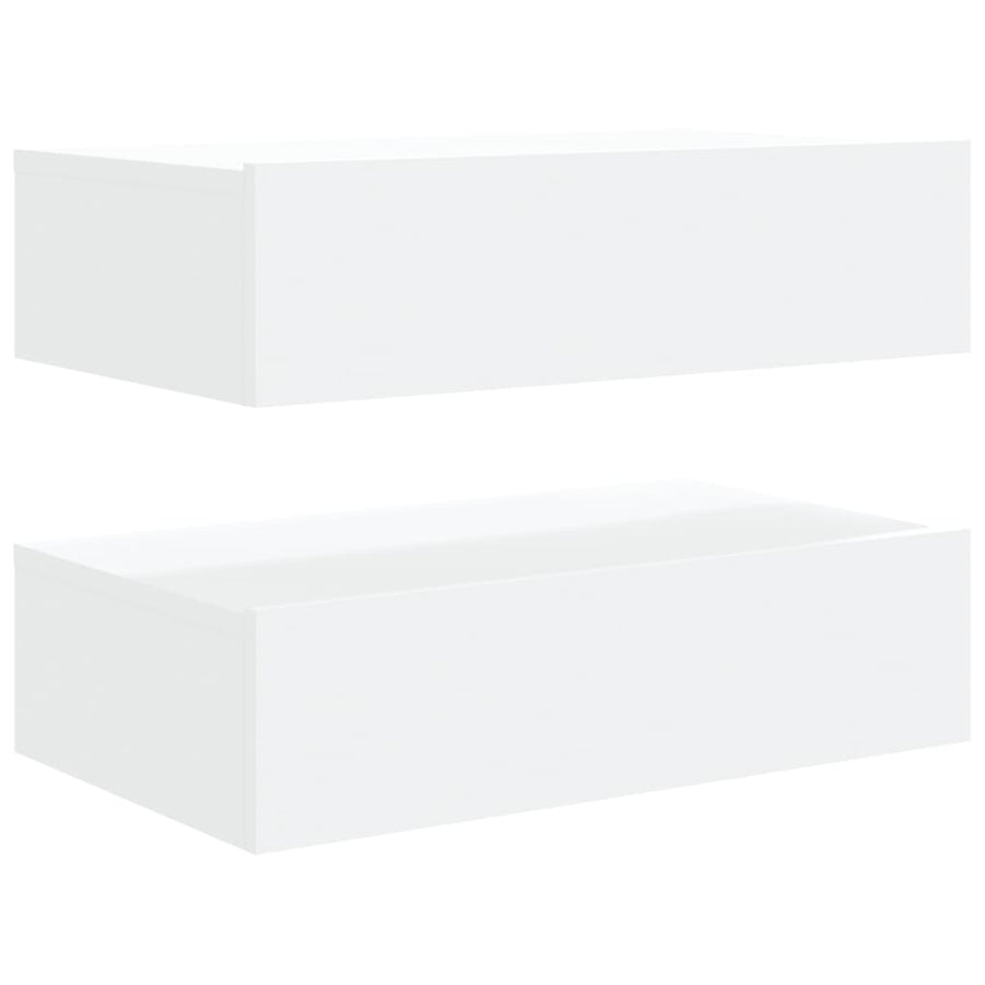 Tv-meubelen 2 st met LED-verlichting 60x35x15,5 cm wit 2 60 x 35 x 15.5 cm Wit