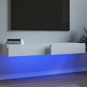 Tv-meubels 2 st 60x35x15,5 cm wit met LED