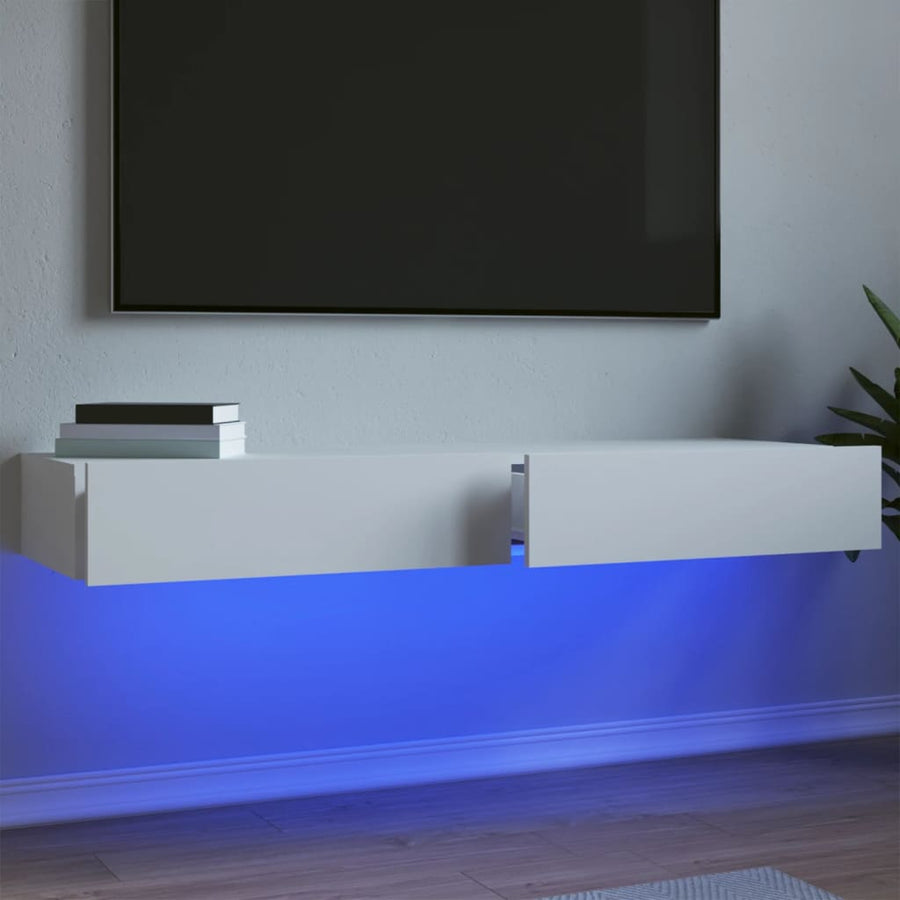 Tv-meubelen 2 st met LED-verlichting 60x35x15,5 cm wit 2 60 x 35 x 15.5 cm Wit