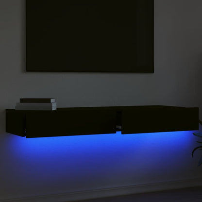 Tv-meubelen 2 st met LED-verlichting 60x35x15,5 cm zwart 2 60 x 35 x 15.5 cm Zwart