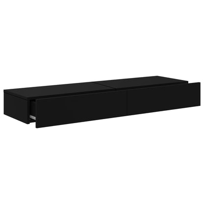 Tv-meubelen 2 st met LED-verlichting 60x35x15,5 cm zwart 2 60 x 35 x 15.5 cm Zwart